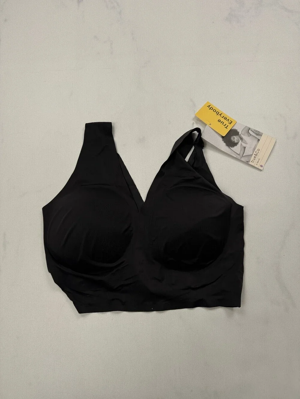 True & Co Everyday Bra Black Modern Minimalist - Womens XL/TG